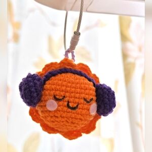 Crochet Flower Keychain Fob Holder Card Holder